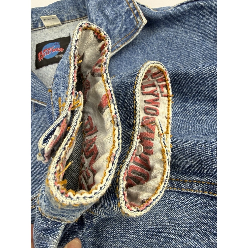 Planet Hollywood Aspen Denim Jean Jacket Unisex Small Vintage 1991 No Fading - Picture 8 of 10